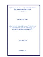 đánh giá việc thực hiện bồi thường, hỗ trợ và tái định cư của hai dự án trên địa bàn huyện tam dương tỉnh vĩnh phúc