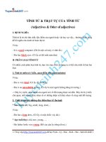 TÍNH TỪ VÀ TRẬT TỰ CỦA TÍNH TỪ (Adjectives and Oder of adjectives)