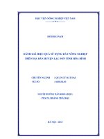 đánh giá hiệu quả sử dụng đất nông nghiệp trên địa bàn huyện lạc sơn tỉnh hòa bình