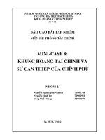 KHỦNG HOẢNG TÀI CHÍNH VÀ SỰ CAN THIỆP CỦA CHÍNH PHỦ
