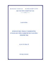 đánh giá thực trạng và định hướng sử dụng đất nông nghiệp huyện tam nông tỉnh phú thọ 