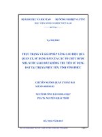 thực trạng và giải pháp nâng cao hiệu quả quản lý, sử dụng đất của các tổ chức được nhà nước giao đất không thu tiền sử dụng đất tại thị xã phúc yên, tỉnh vĩnh phúc 