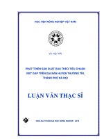 phát triển sản xuất rau theo tiêu chuẩn viet gap trên địa bàn huyện thường tín, thành phố hà nội 