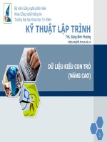 Bài giảng kỹ thuật lập trình  dữ liệu kiểu con trỏ (nâng cao)   ths  đặng bình phương