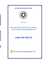 Phát triển chăn nuôi bò sữa của nông hộ tại huyện đông anh, thành phố hà nội 