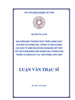 đặc điểm sinh trưởng phát triển, năng suất của một số giống đậu tương và ảnh hưởng của bào tử nấm beauveria bassiana kết hợp với chế phẩm emina đến giống đậu tương đvn6  