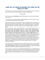 GIÁM SÁT THI CÔNG VÀ NGHIỆM THU CÔNG TÁC BÊ TÔNG CỐT THÉP