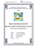 Báo cáo bài tập lớn hệ quản trị cơ sở dữ liệu access  xây dựng chương trình quản lý khách sạn trên access