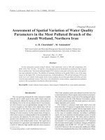 Assessment of Spatial Variation of Water Quality Parameters in the Most Polluted Branch of the  Anzali Wetland, Northern Iran