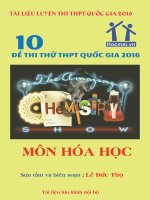 TỔNG hợp đề THI THỬ THPT QUỐC GIA 2016  môn hóa học có lời giải