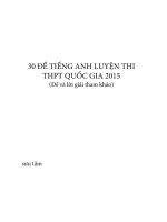 30 đề thi tiếng anh luyện thi THPT quốc gia