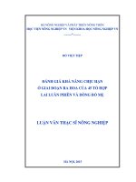 đánh giá khả năng chịu hạn ở giai đoạn ra hoa của 45 tổ hợp lai luân phiên và dòng bố mẹ 