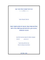 phát triển kinh tế trang trại theo hướng bền vững trên địa bàn huyện lạng giang, tỉnh bắc giang 