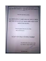 Xác định giống và biện pháp kỹ thuật thích hợp cho sản xuất lạc trong điều kiện nước trời ở thanh hóa 