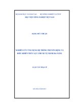 nghiên cứu ứng dụng hệ thống truyền động và điều khiển thủy lực cho xe tự hành đa năng 