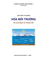 Giáo trình thí nghiệm hóa môi trường (hệ cao đẳng và trung cấp)  phần 1