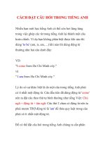 CÁCH ĐẶT CÂU HỎI TRONG TIẾNG ANH