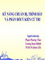 Bài giảng kỹ năng chuẩn bị, trình bày và phản hồi ý kiến cử tri   phạm phương thảo