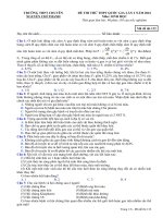 Đề thi thử THPTQG môn sinh học