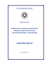 nghiên cứu sự tham gia của người dân trong xây dựng cơ sở hạ tầng tại huyện kiến xương   tỉnh thái bình