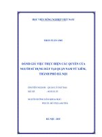 đánh giá việc thực hiện các quyền của người sử dụng đất tại quận nam từ liêm, thành phố hà nội 