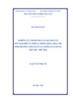 nghiên cứu ảnh hưởng của mật độ cấy, mức đạm bón và thời vụ trồng khác nhau tới sinh trưởng, năng suất của giống lúa gs9 tại việt trì – phú thọ  