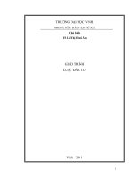 Giáo trình luật đầu tư (giáo trình đào tạo từ xa)  phần 1