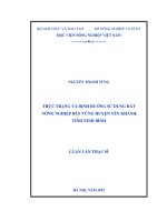 thực trạng và định hướng sử dụng đất nông nghiệp bền vững huyện yên khánh, tỉnh ninh bình 
