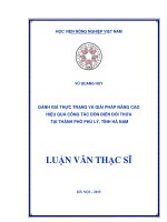 đánh giá thực trạng và giải pháp nâng cao hiệu quả công tác dồn điền đổi thửa tại thành phố phủ lý, tỉnh hà nam 