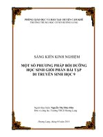 SKKN MỘT SỐ PHƯƠNG PHÁP BỒI DƯỠNG HỌC SINH GIỎI PHẦN BÀI TẬP DI TRUYỀN SINH HỌC 9