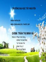 Đề xuất công nghệ xử lý nước cấp