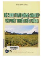 Giáo trình hệ sinh thái nông nghiệp và phát triển bền vững  phần 1