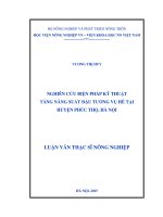 nghiên cứu biện pháp kỹ thuật tăng năng suất đậu tương vụ hè tại huyện phúc thọ, hà nội 