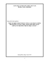 Một số biện pháp nâng cao chất lượng bồi dưỡng học sinh giỏi tuyến 2 môn toán qua mạng cho học sinh trung học cở sở 