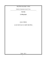 Giáo trình luật đất đai và môi trường (giáo trình đào tạo từ xa)  phần 1