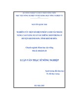 nghiên cứu một số biện pháp canh tácnhằm nâng cao năng suất sầu riêng monthong ở huyện khánh sơn, tỉnh khánh hòa