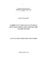 Nghiên Cứu Ủ Chua Sắn Và Cỏ Stylo Để Sử Dụng Trong Chăn Nuôi Lợn Thịt Tại Thái Nguyên