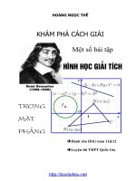 HINH HOC GIAI TICH TRONG MAT PHANG ( Luyen thi dai hoc 2016)