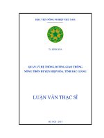 quản lý hệ thống đường giao thông nông thôn huyện hiệp hòa, tỉnh bắc giang 