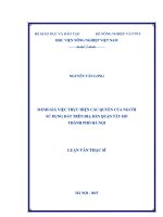đánh giá việc thực hiện các quyền của người sử dụng đất trên điạ bàn quận tây hồ thành phố hà nội 