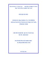 đánh giá hoạt động của văn phòng đăng ký quyền sử dụng đất thị xã từ sơn, tỉnh bắc ninh