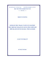 đánh giá thực trạng và đề xuất giải pháp thực hiện quy hoạch xây dựng nông thôn mới trên địa bàn huyện hải hậu, tỉnh nam định 