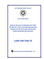 đánh giá hiệu quả và tiềm năng phát triển mô hình xử lý chất thải chăn nuôi bằng hầm ủ biogas quy mô hộ gia đình trên địa bàn huyện tam dương tỉnh vĩnh phúc 