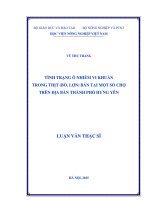 tình trạng ô nhiễm vi khuẩn trong thịt (bò, lợn) bán tại một số chợ trên địa bàn thành phố hưng yên 