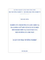 nghiên cứu ảnh hưởng của liều chiếu xạ tia gamma (co60) đến tần suất xuất hiện biến dị khi chiếu xạ callus hạt của một số dòng lúa chịu mặn 
