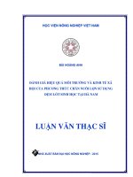 đánh giá hiệu quả môi trường và kinh tế xã hội của phương thức chăn nuôi lợn sử dụng đệm lót sinh học tại hà nam 