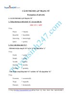 CÁCH THÀNH LẬP TRẠNG TỪ Formation of adverbs