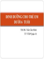 Bài giảng dinh dưỡng cho trẻ em dưới 6 tuổi   ths BS  trần cẩm minh