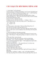 CÁC LOẠI CÂU HỎI TRONG TIẾNG ANH