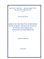 đánh giá việc thực hiện công tác bồi thường, hỗ trợ, tái định cư khi nhà nước thu hồi đất để xây dựng nhà ở trên địa bàn huyện đông anh, thành phố hà nội 